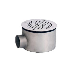 Слив донный круглый 165х100 нерж. AISI-304 подкл. внутр. 2″ (плитка)/СД.60.1/