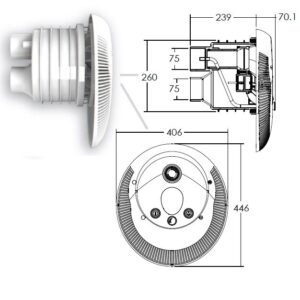 Передняя часть и закладная LED-ЕМ0055 к противотоку Aquaviva